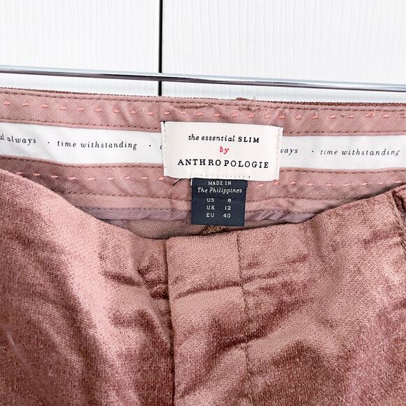 Anthropologie The Essential Velvet Slim Trousers - Picture 3 of 9
